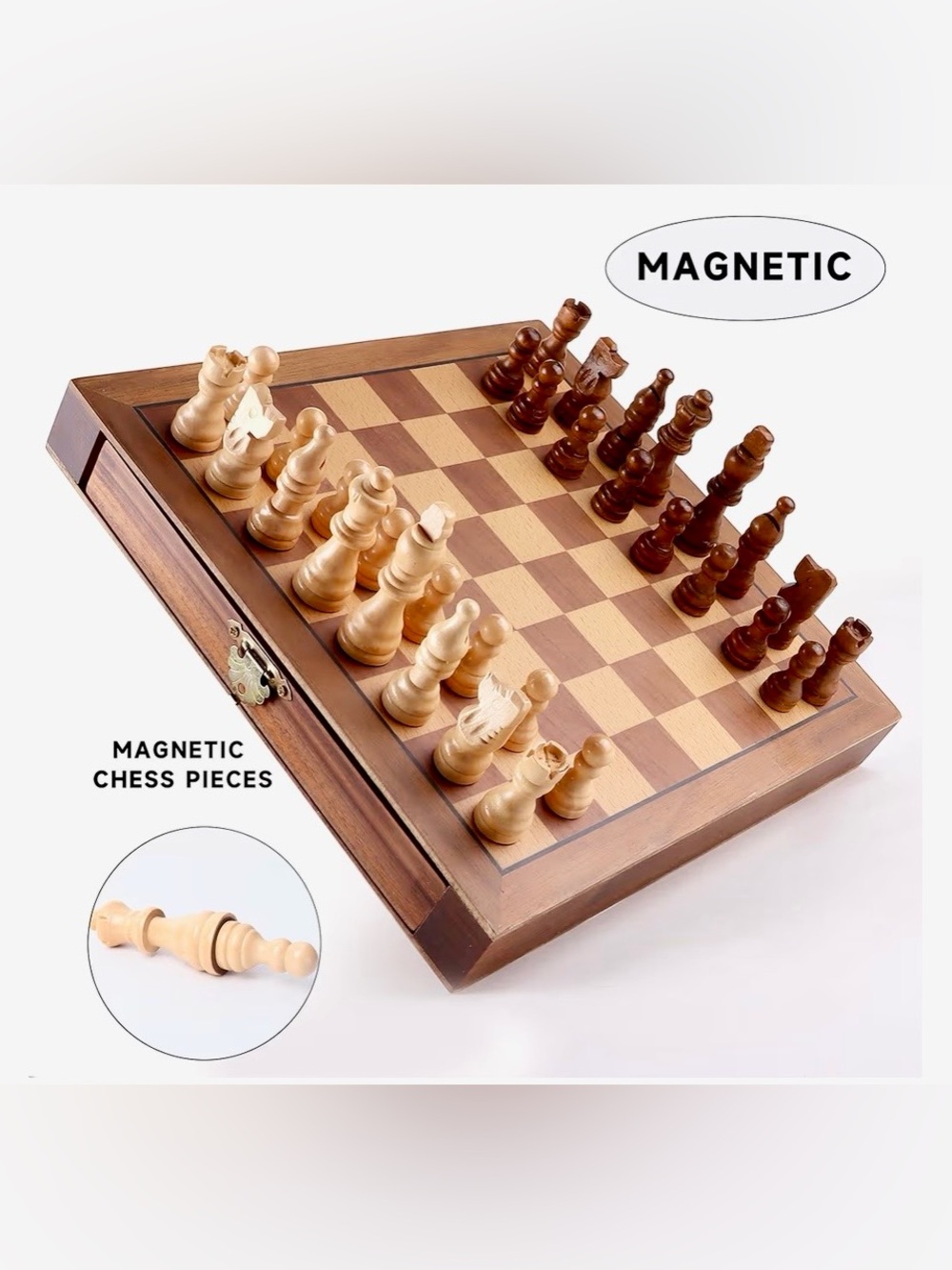 GSE Magnetic Wooden Chess Set